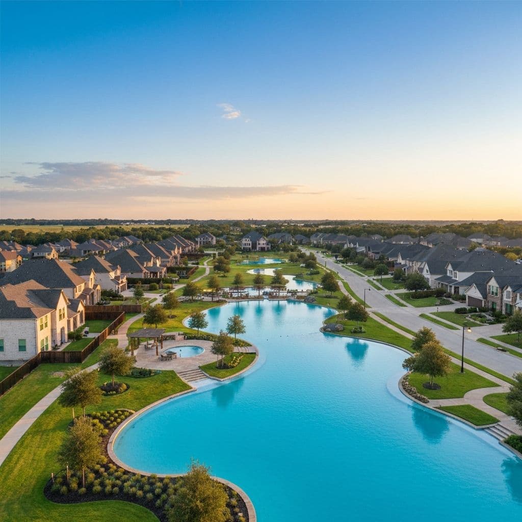 Aerial view of Katy, Texas master-planned community
