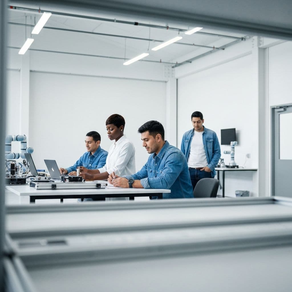 The CPGFactory.ai team working in the manufacturing lab